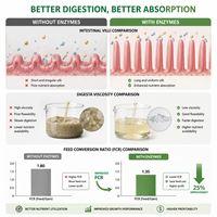 Enzyme composée Aspergillus Oryzae 50000U/g, bêta-mannanase, bêta-glucanase, additif alimentaire pour ruminants