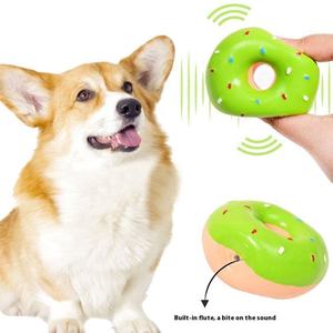 Multi-Colored Cartoon Donut Latex Dog Chew <b>Toy</b> Funny Sound <b>Interactive</b> Safety <b>Pet</b> Playing Squeaky Ring <b>Toys</b> - Product Image 1