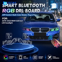 Panneau LED Angel Eyes RGBW commandé par application Bluetooth pour BMW Série 3 G20 320i 325i 330i 2019-2022, phare LED Angel Eye