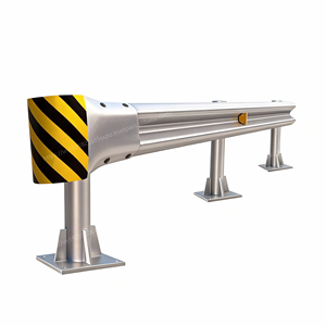 Barrière de sécurité routière anti-corrosion galvanisée à chaud à ondes simples en acier Q235, réflecteur de qualité diamant, résistance aux impacts M65, OEM - Product Image 6
