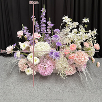 Décoration de chemin de fleurs artificielles roses et blanches pour allée de mariage, vente en gros personnalisée directe d'usine