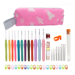 Hand <strong>Knitting</strong> Kit Colorful TPR Soft-handled Aluminum <strong>Knitting</strong> Needles Stitch Marker Crochet Hook <strong>Set</strong> <strong>for</strong> <strong>Beginners</strong> With Bag - Product Image 6
