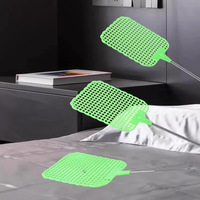 Raquette anti-moustiques télescopique portable avec manche extensible, outil ménager en métal et plastique pour éliminer les moustiques et les mouches