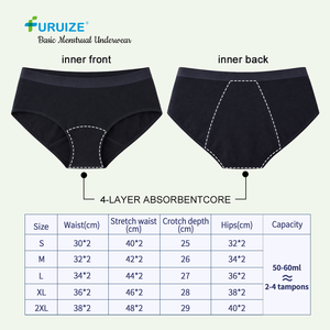 Mutandine Mestruali OEM per Donna, 4 Strati Senza Cuciture, Impermeabili, in Bambù, per il Ciclo - Product Image 4