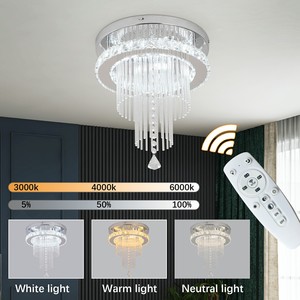 Lustres suspendus classiques en cristal K9 chromé de luxe moderne pour la décoration intérieure - Product Image 2