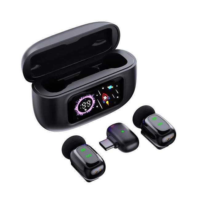 Mini Ultra-Light 2.4G Wireless Lavalier Microphone Noise Cancellation 98ft Range Includes Type C for Vlogging Streaming
