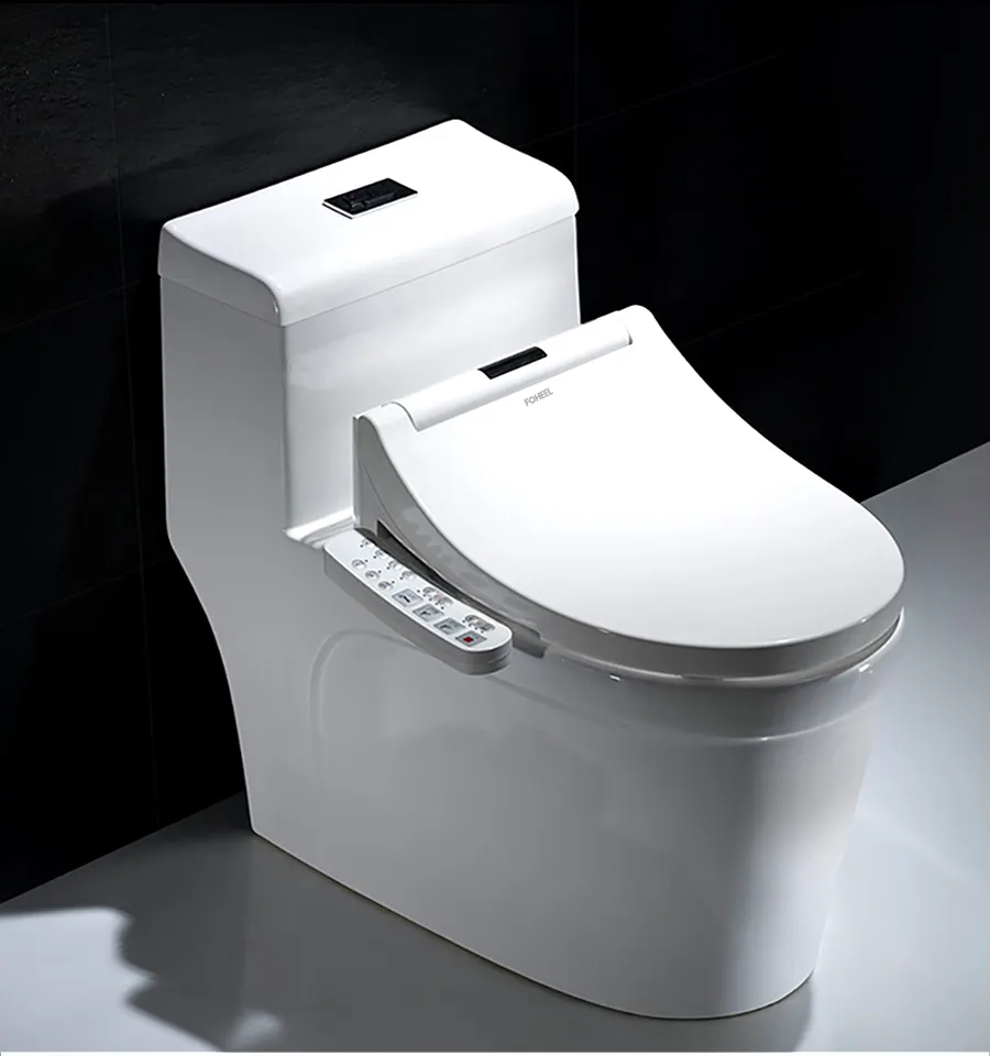 White side Electric Bidet Cover Led Light Wc Smart Bidet Heating Sits LCD Intelligent Toilet Seat