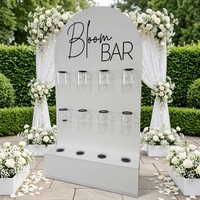 Décoration de fête de mariage en plein air, événements festifs, support de bar blanc romantique, boîte à fleurs, toile de fond