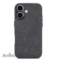 Coque de téléphone pour iPhone 16 Plus, authentique Alcantara italien, style supercar, enveloppement complet, découpe laser de précision, aimant puissant, prix d'usine