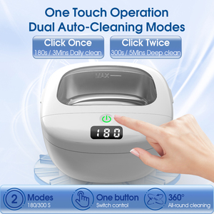Nettoyeur à ultrasons professionnel pour <span class=keywords><strong>bijoux</strong></span>, appareils dentaires, prothèses et lunettes 45 000 Hz Portable 360 °   Machine de <span class=keywords><strong>nettoyage</strong></span> en profondeur - Product Image 5