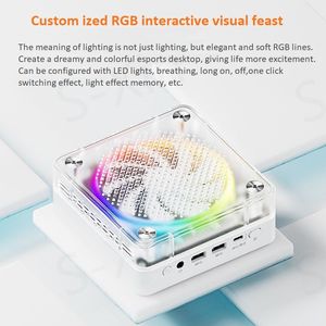 PC de jeu S-Xin AMD Ry-zen 7 5800H 8 cœurs 16 threads 2* DDR4 M.2 NVMe Lumière RVB 2.5G Double LAN <span class=keywords><strong>Mini</strong></span> PC Ordinateur 3x4K WiFi6 BT5.2 - Product Image 4