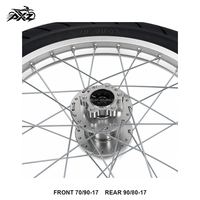 Ensemble de roues Supermoto chromées haute performance de 17 pouces pour Surron Light Bee LBX Talaria X3 X4 79Bike, jeu de pneus 70/90-17 90/80-17