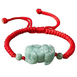 Bracelet en Jade Ajustable Pixiu en Jadeite Naturelle, Tressage Haut de Gamme, pour Hommes et Femmes, Vente en Gros SL22 - Product Image 1