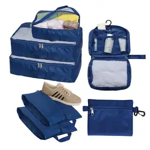 مجموعة من 7 حقائب سفر لتعبئة مكعبات لحمل الحقائب خفيفة الوزن لتنظيم السفر حقائب للأمتعة