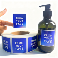 Etiquette de logo cosmétique en feuille or bleu autocollants personnalisés en vinyle autocollant imperméable à l'eau étiquette d'emballage de bouteille en rouleau personnalisée