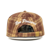 Gorra Casual de Algodón 100% a Cuadros Personalizada de Alta Calidad con Bordado 3D y Visera Plana Sin Estructura
