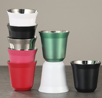 Ensemble de tasses à espresso en acier inoxydable 304 à double paroi isolées sous vide avec logo personnalisé pour cadeau