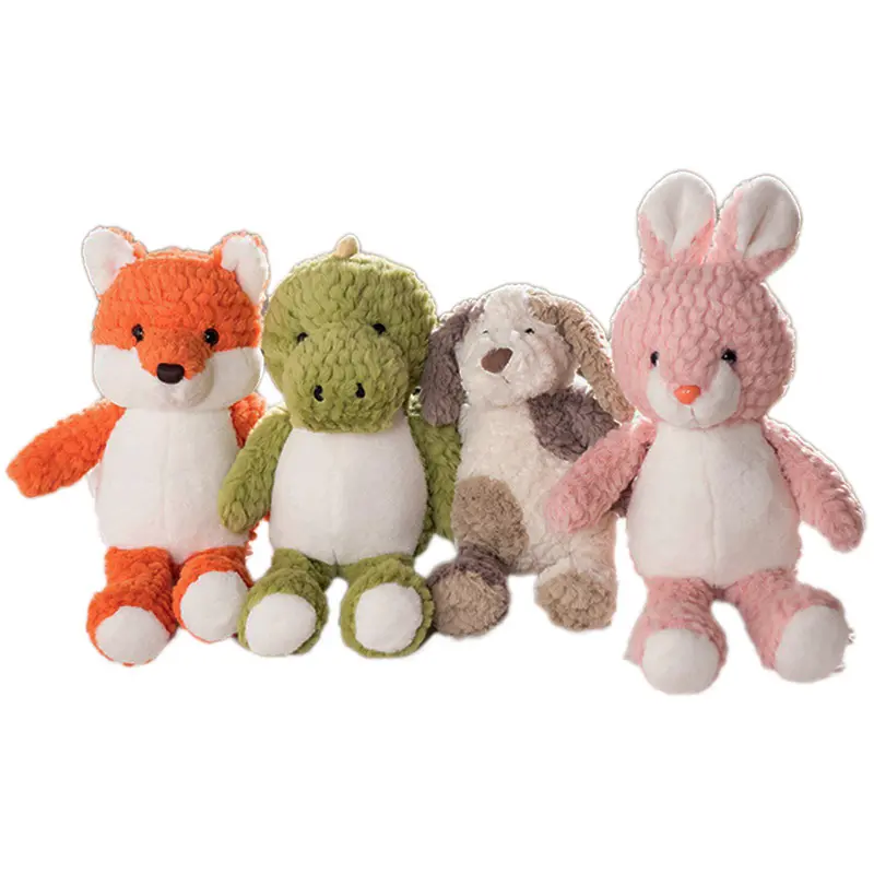 Free sample soft green dinosaur plush toy jungle animal fox plush toys plush puppy fox dinosaur bunny toys for kids comfort gift