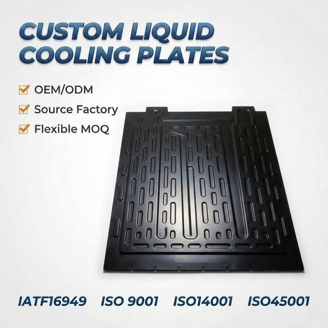 Custom CNC Aluminum Liquid Cooling Plate Copper Tube Brazed Water Cooling Board for Data Center IT Server Cooling