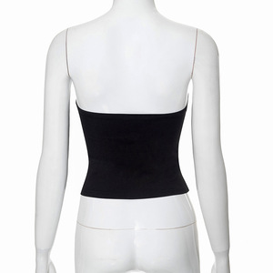 2024 femmes Chic été débardeurs <span class=keywords><strong>noir</strong></span> côtelé tricoté Club Y2K <span class=keywords><strong>haut</strong></span> court mince Mini gilet Streetwear Sexy Style pour Club décontracté - Product Image 5