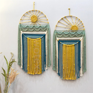 Décoration murale moderne en macramé, lever et coucher <span class=keywords><strong>de</strong></span> soleil, attrape-rêves d'été, plage, soleil et surf, décoration <span class=keywords><strong>de</strong></span> maison <span class=keywords><strong>de</strong></span> plage, style bohème, tête <span class=keywords><strong>de</strong></span> <span class=keywords><strong>lit</strong></span> - Product Image 2