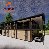 Cbox, hôtel préfabriqué de luxe personnalisé à 2 étages, villa mobile, bâtiment de bureaux avec toit, maison modulaire en conteneur à plat