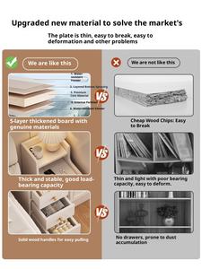 طاولة غرفة معيشة عصرية بجانب السرير صغيرة مدمجة بفجوة ضيقة للغاية رف تخزين صغير خشبي 3 أدراج - Product Image 2