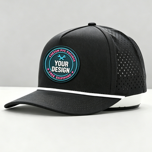 หมวกเบ<span class=keywords><strong>ส</strong></span>บอลแบบมีรูระบายอากาศ 5 ช่อง <span class=keywords><strong>ต</strong></span>ัดด้วยเลเซอร์ คุณภาพ<span class=keywords><strong>ส</strong></span>ูง พร้อมโลโก้ป้าย PVC ซิลิโคนแบบกำหนดเอง กันน้ำได้ - Product Image 1