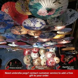 ร่มตกแต่งเพดานแบบญี่ปุ่นจีน งานฝีมือ อุปกรณ์ประกอบการเต้นรำ ร่มกันแดด ร่มทำมือจากผ้าไหมและกระดาษเคลือบน้ำมัน - Product Image 4