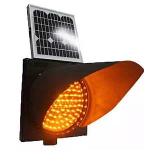 China fabrikant snelweg ronde knipperlicht gele knipperende solar led verkeerswaarschuwingslicht verkeerslicht - Product Image 1