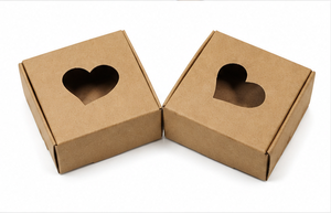 Caja de Regalo de Cartón Kraft Ecológica Personalizada con Ventana en Forma de Corazón, Fácil de Plegar, para Dulces, Joyería, Cosméticos - Product Image 4