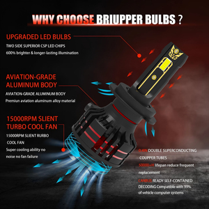 Nouvelles ampoules <span class=keywords><strong>LED</strong></span> automobiles les plus brillantes 56W 5600LM 12V, ampoules de phares <span class=keywords><strong>LED</strong></span> pour voiture, couleur de lumière 6000K, H1 H4 H7 9005 9006 - Product Image 5