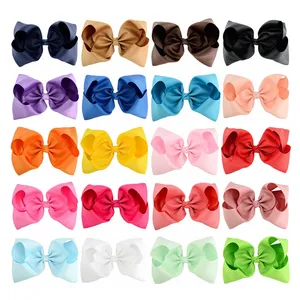 8 inch Grosgrain Ribbon Bow Hairgrips for Girls Colorful Big Bowknot Children Hair Accessories Kids Hair Clips