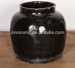Chinese Antique <strong>Ceramic</strong> <strong>Flower</strong> Black <strong>Pot</strong> - Product Image 3