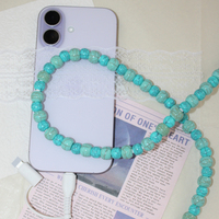 2 Chargeurs de Voiture DIY Élégants en Perles Turquoises pour Téléphone, Accessoires Bijoux Perles Violettes - USB Type-C pour Ordinateur