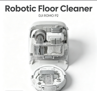Aspirateur robot intelligent DJI ROMO P2 avec franchissement de seuil de 8,5 cm, aspiration de 36000 Pa, navigation LDS, serpillière à eau chaude automatique pour maison et villa