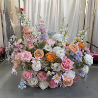 Bunga Taman Mawar Pink Modern IFG Silk, Peony, Ranunculus untuk Dekorasi Pernikahan