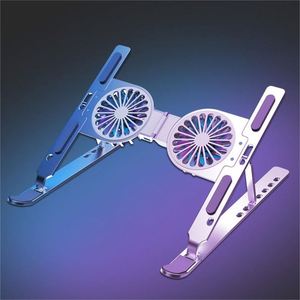 X523-1 Adjustable <b>Tablet</b> <b>Stands</b> Fast Heat Dissipation Aluminum Abs Notebook Bracket Laptop Cooling Pad With 2 Fan Holder - Product Image 2