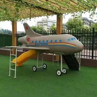 Toboggan pour enfants en forme d'avion en fibre de verre, équipement de divertissement pour la simulation d'avions, pour les jardins d'enfants, les parcs extérieurs pour enfants