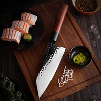 Couteau Bunka professionnel de 7 pouces, manche en bois, acier inoxydable à haute teneur en carbone 440C, couteau de cuisine Kiritsuke