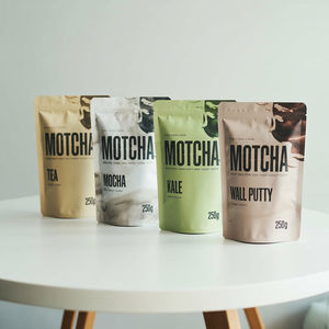 Sacs en papier kraft biodégradables papier d'aluminium imprimé de qualité alimentaire surface mate poudre Matcha sac pochette debout avec fermeture éclair - Product Image 6