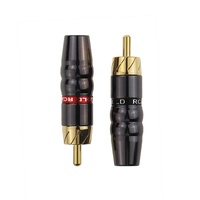 Connecteurs mâles RCA plaqués or haut de gamme pour connexion de câble Audio de haut-parleur