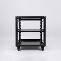 Baie de serveur réseau 19 pouces SYNSTRO 6U à cadre ouvert, revêtement noir en poudre, acier laminé à froid SPCC, en stock pour centre de données