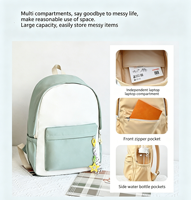 Sac à dos décontracté couleur aléatoire, article tendance, offrant un style abordable pour les étudiants, avec fermeture éclair personnalisée pour un usage quotidien.