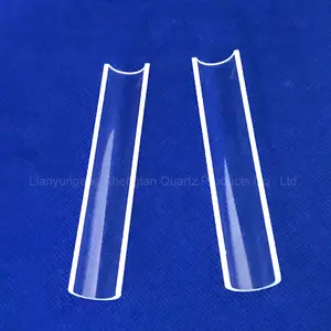Tubo de cristal de cuarzo de sílice fundido, tubo de cristal de cuarzo semiredondo transparente