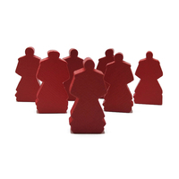 Pièces d'échecs en bois peintes en rouge personnalisées Pions de jetons de planche en bois pour jeu de table