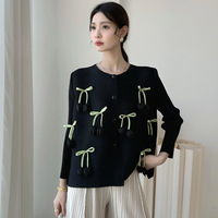 Nouveauté 2026 : Blouse plissée Miyake à nœud floral unie pour femme, manches longues, style japonais et coréen, haut doux et élégant