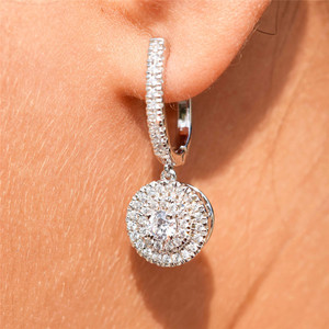 Orecchini a polsino con zirconi scintillanti per donna, eleganti gioielli alla moda per le orecchie - Product Image 2