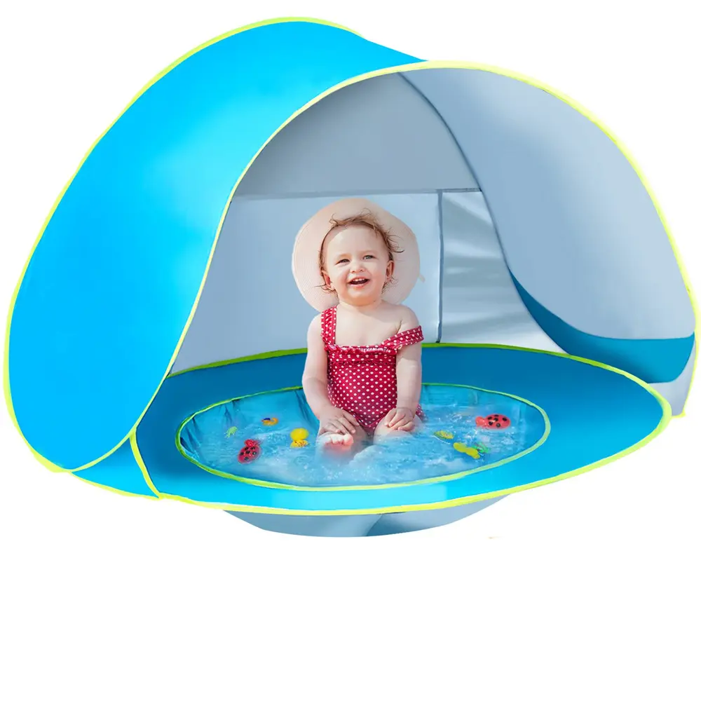 Tenda pantai untuk anak-anak, Tenda kerai bayi Pop Up, tenda pantai portabel perlindungan UV