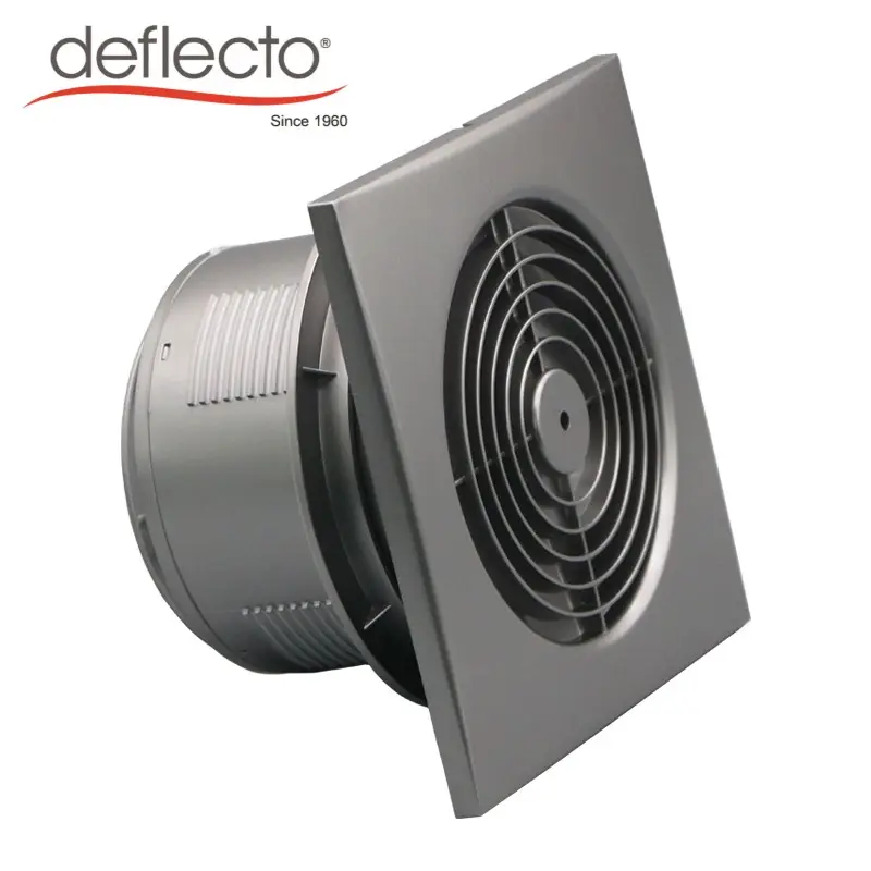 Ventilador de escape de ventilación de hotel doméstico ABS plateado, extractor de ventana con conductos de montaje cuadrado, extractor de baño